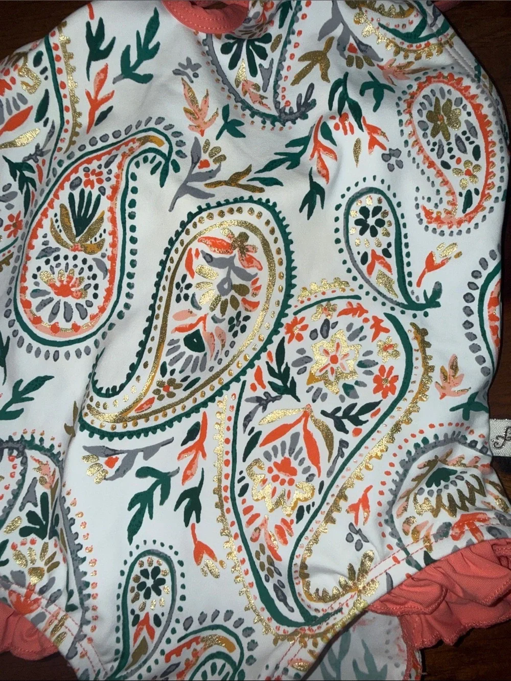 Coral Paisley Kids One-Piece Swimsuit
